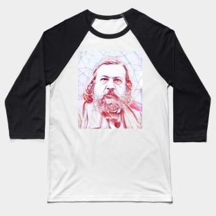 Theophile Gautier Portrait | Theophile Gautier Artwork | Line Art Baseball T-Shirt